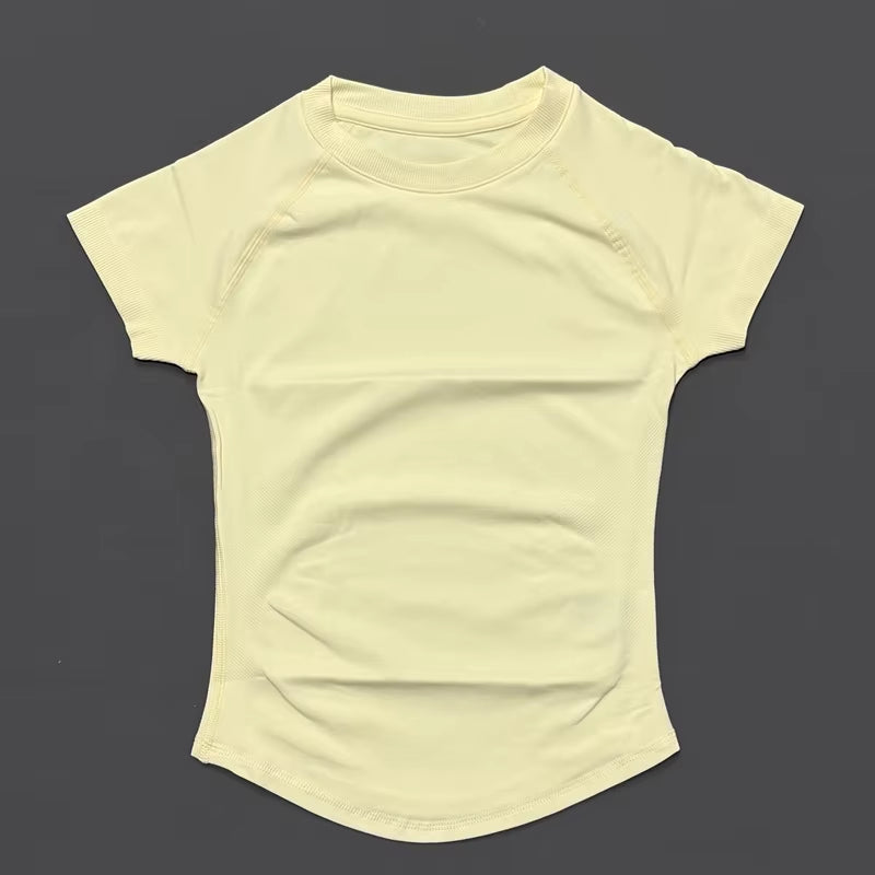 Sports Short Sleeve Top Women Gym Yoga Top Workout Clothes Sports T Shirt Fitness Activewear Running Tight Tops