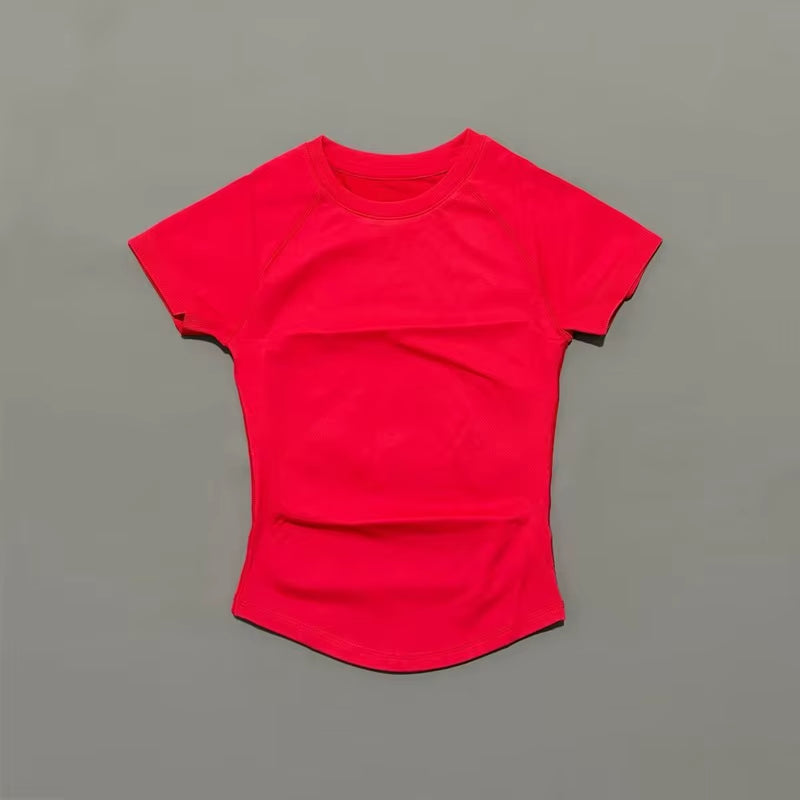 Sports Short Sleeve Top Women Gym Yoga Top Workout Clothes Sports T Shirt Fitness Activewear Running Tight Tops