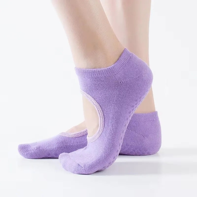 Meia Pilates Antiderrapante Estilo Bailarina