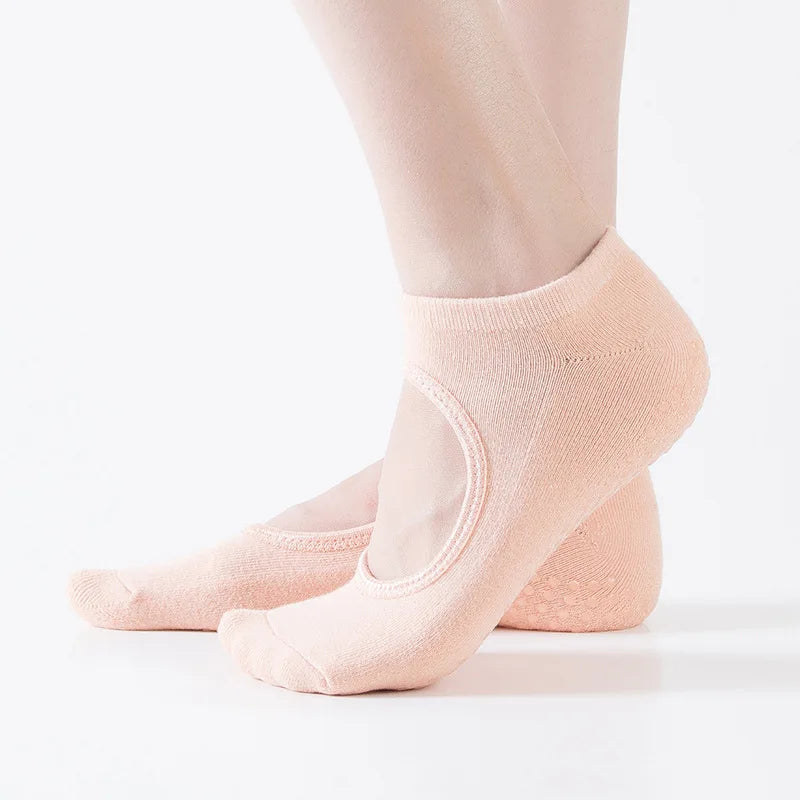 Meia Pilates Antiderrapante Estilo Bailarina