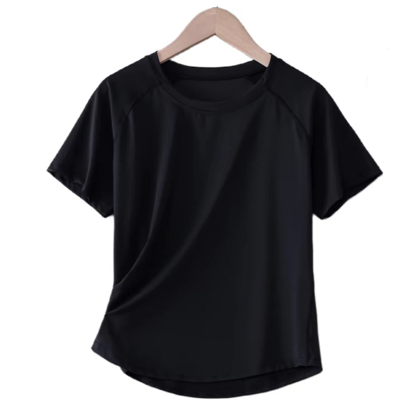 Women Sports T-Shirt Short Sleeve Quick Dry Loose Compression Shirt Female Summer Fitness Sweatshirt Running Gym Tops New