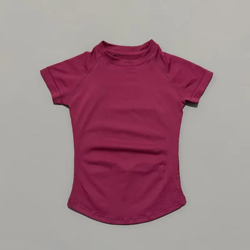 Sports Short Sleeve Top Women Gym Yoga Top Workout Clothes Sports T Shirt Fitness Activewear Running Tight Tops