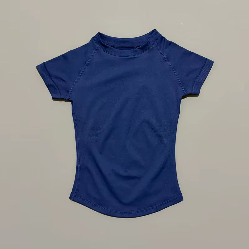 Sports Short Sleeve Top Women Gym Yoga Top Workout Clothes Sports T Shirt Fitness Activewear Running Tight Tops