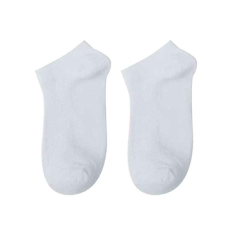 5Pairs Women Socks Breathable Sports Socks Solid Color Boat Socks Comfortable Soft Cotton Unisex Ankle Socks White Black
