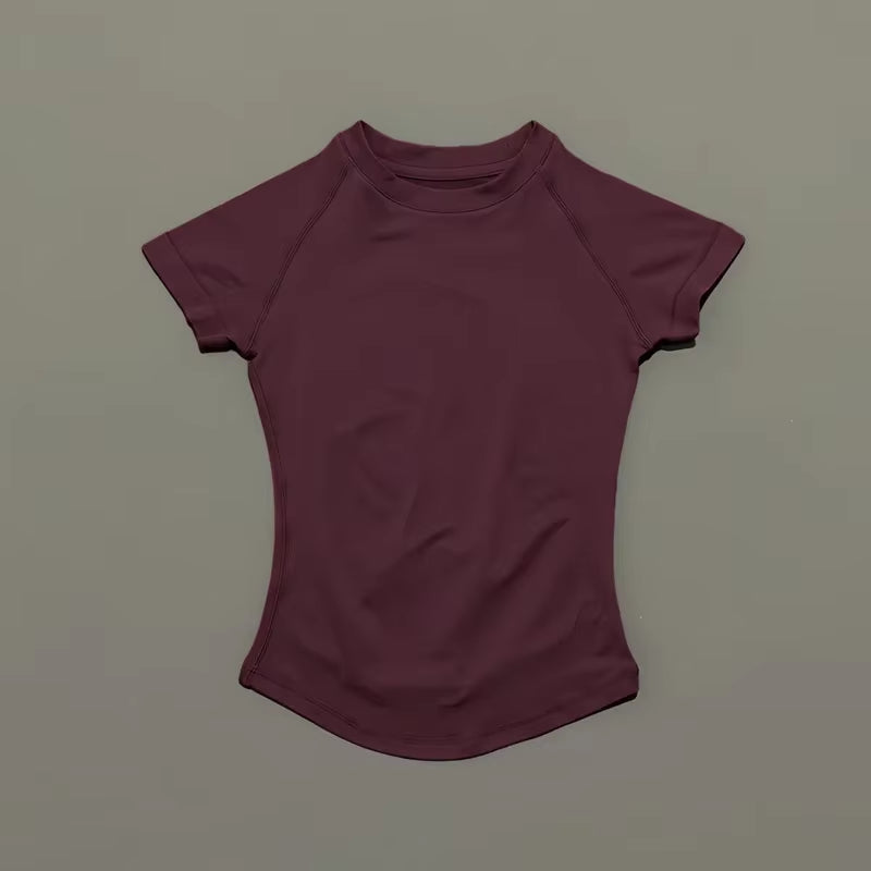 Sports Short Sleeve Top Women Gym Yoga Top Workout Clothes Sports T Shirt Fitness Activewear Running Tight Tops