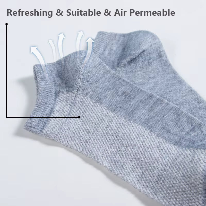 5Pairs Women Socks Breathable Sports Socks Solid Color Boat Socks Comfortable Soft Cotton Unisex Ankle Socks White Black