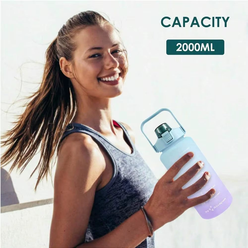 Garrafa Motivacional 2L Com Marcação De Horário