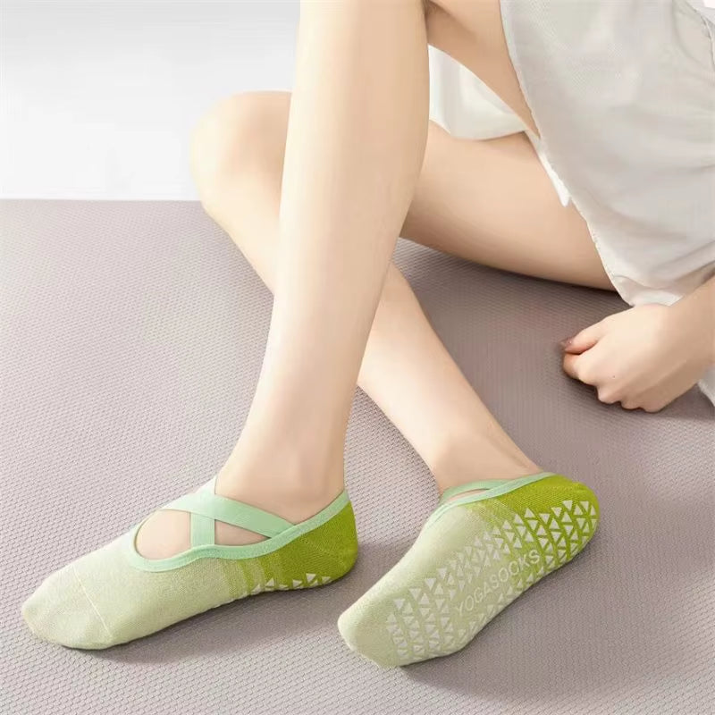 Yoga Socks Women Gradient Silicone Non-Slip Pilates Grip No-Show Sock