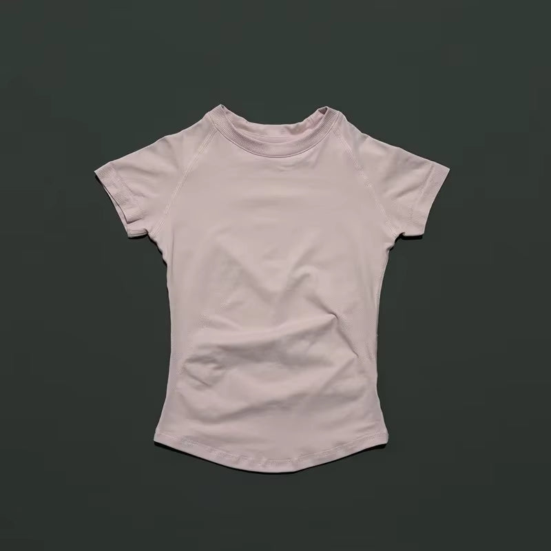 Sports Short Sleeve Top Women Gym Yoga Top Workout Clothes Sports T Shirt Fitness Activewear Running Tight Tops