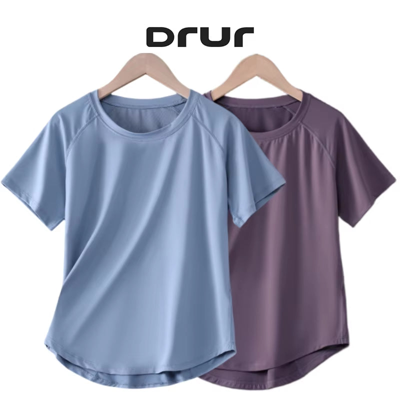 Women Sports T-Shirt Short Sleeve Quick Dry Loose Compression Shirt Female Summer Fitness Sweatshirt Running Gym Tops New