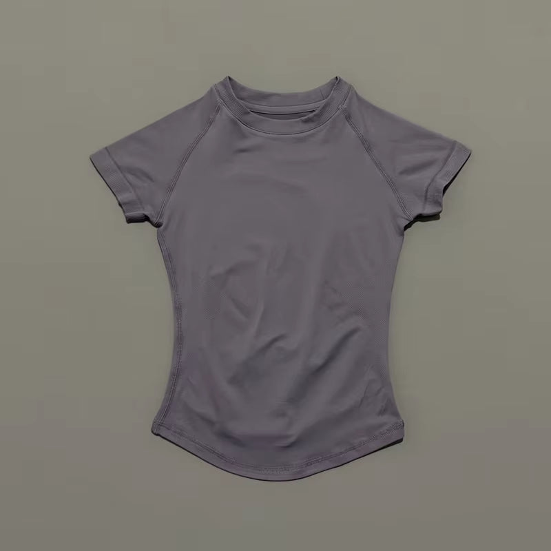 Sports Short Sleeve Top Women Gym Yoga Top Workout Clothes Sports T Shirt Fitness Activewear Running Tight Tops