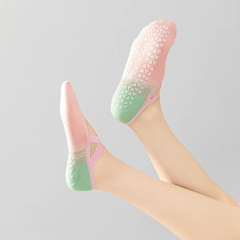Yoga Socks Women Gradient Silicone Non-Slip Pilates Grip No-Show Sock