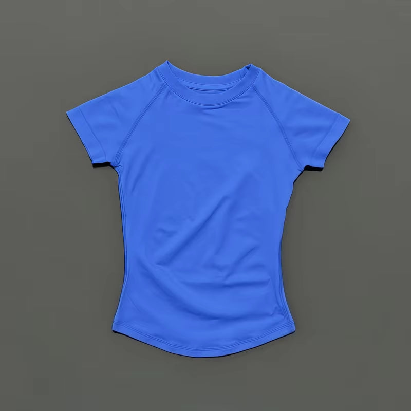 Sports Short Sleeve Top Women Gym Yoga Top Workout Clothes Sports T Shirt Fitness Activewear Running Tight Tops