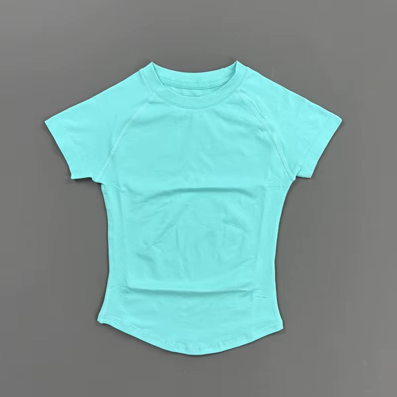 Sports Short Sleeve Top Women Gym Yoga Top Workout Clothes Sports T Shirt Fitness Activewear Running Tight Tops