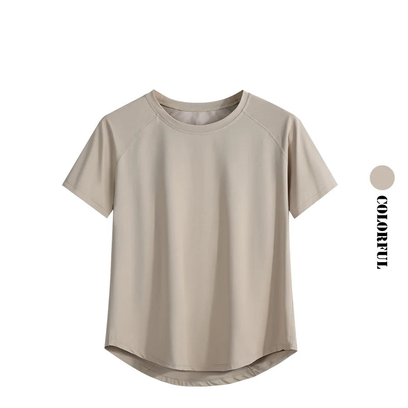 Women Sports T-Shirt Short Sleeve Quick Dry Loose Compression Shirt Female Summer Fitness Sweatshirt Running Gym Tops New