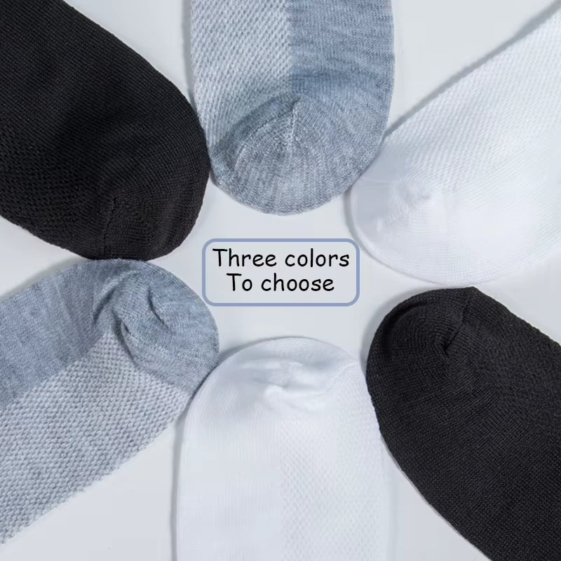 5Pairs Women Socks Breathable Sports Socks Solid Color Boat Socks Comfortable Soft Cotton Unisex Ankle Socks White Black