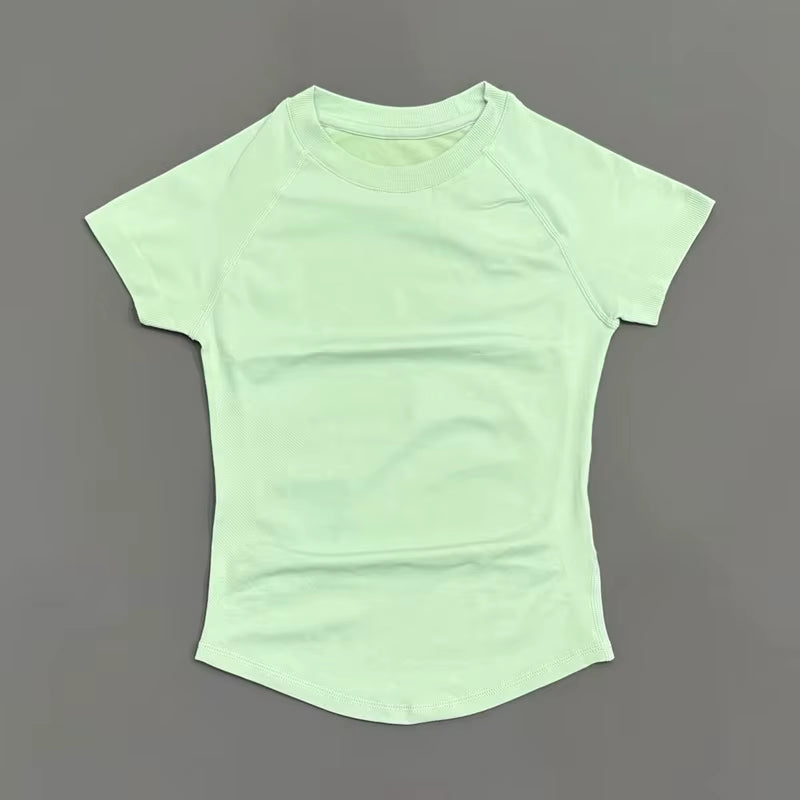 Sports Short Sleeve Top Women Gym Yoga Top Workout Clothes Sports T Shirt Fitness Activewear Running Tight Tops
